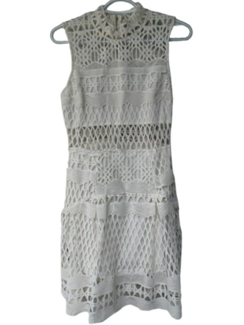 Chelsea crochet lace sleeveless dress white women's size S
